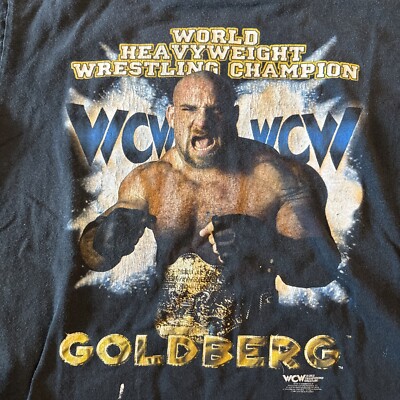 VTG 90s 1998 Bill Goldberg WCW WWE Black Vintage Wrestling Tshirt Youth  XL