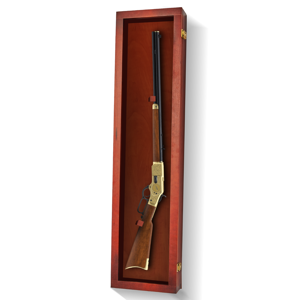 Single Rifle Gun Cabinet Display Case Wall Rack Replica Airsoft Civil ...