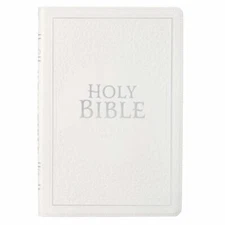 KJV Thinline White Wedding Bible by Christian Art Gifts Inc. (2020, Leather)