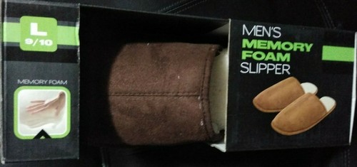 Memory Foam Slippers Warm wool lining for Men’s Size Large 9/10 Color Dark Brown