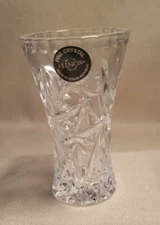 Lenox Star Design Mini Bud Vase Fine Lead Crystal Czech Republic Flare Rim 4"