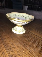 Wamsutta Bathroom Pedestal Soap Holder Trinket Dish Hand Painted Ceramic READ