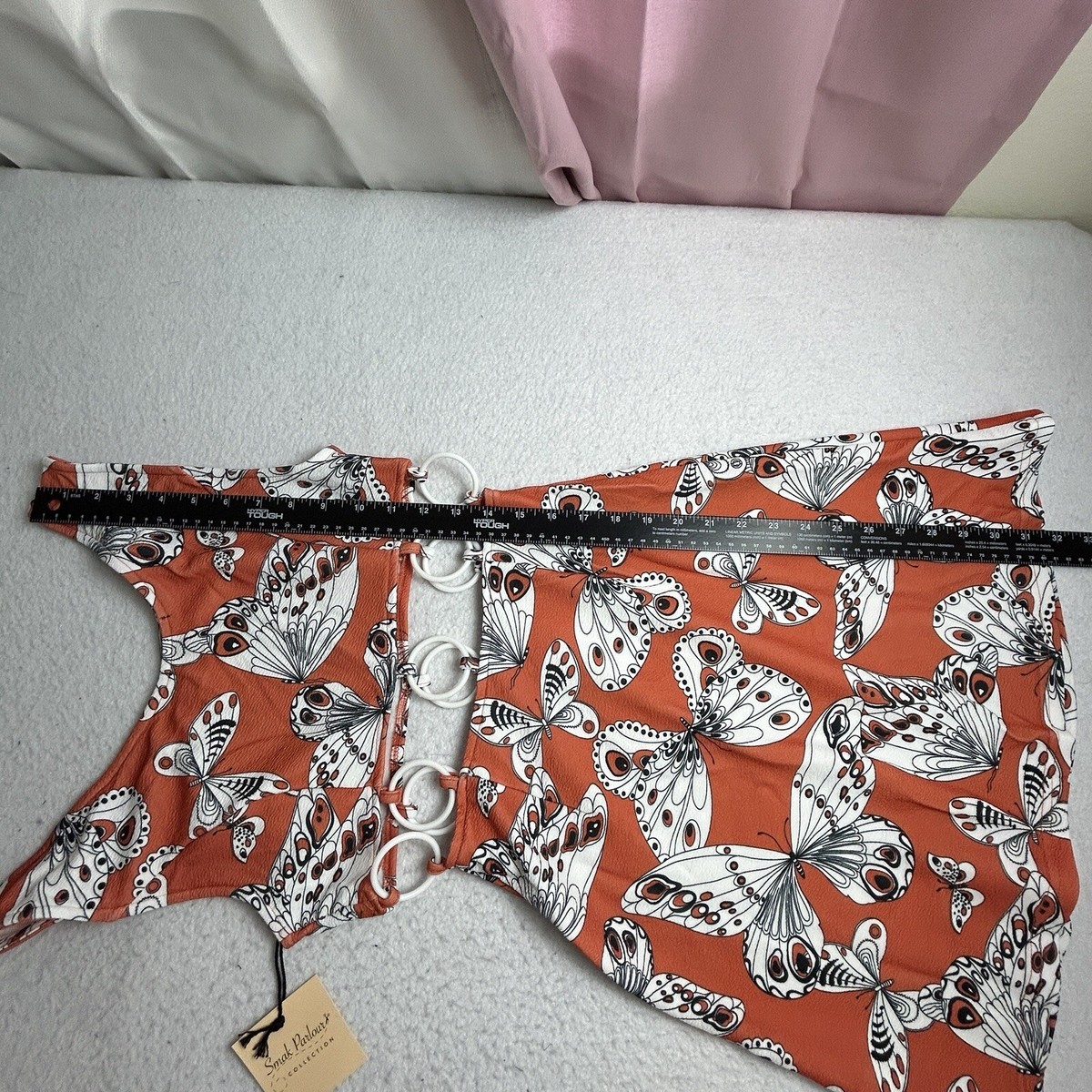 NWT Smak Parlour Orange Moth Cutout Dress Vintage Retro Style Sz 