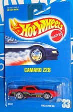 Hot Wheels Early-Mid 1990s Release #33 Camaro Z28 Red w/ UHs Unpainted Base