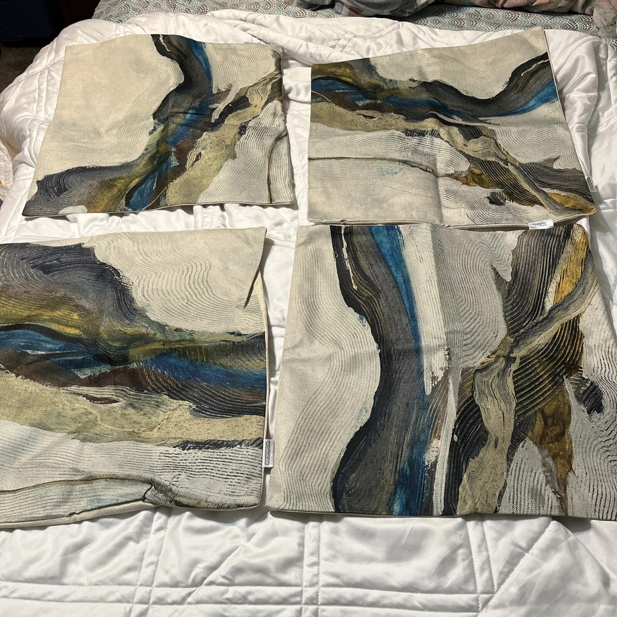 WOMHOPE Set of 4 Vintage Geometric Decorative Throw Pillow Covers