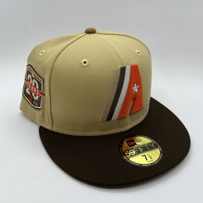 New Era Houston Astros 59FIFTY Fitted Hat Cap 20 years 2020 Side Patch Sz 7 1/2
