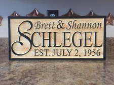 Personalized Wedding Gift Family Name Signs Carved Custom Wooden Sign Last Name