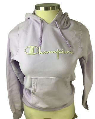 Champion Hoodie Reverse Weave X-Small Lilac Side Panels Front Pocket