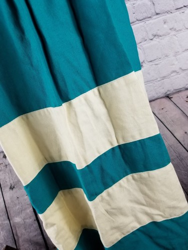 Apron Stripe Kitchen Turquoise Black Ivory Modern Rustic Super Cute Tie Back  - Afbeelding 3 van 8