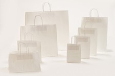 Papiertragetaschen weiß Kordel Tüten Tragetaschen Papiertüten Papierkordel 