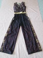 BLACK Lace METALLIC Gold JUMPSUIT by MELINDA of California vintage