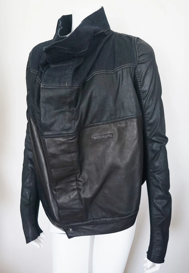 $2645 🆕️Auténtica chaqueta de mezclilla y cuero RICK OWENS DRKSHDW "EXPLODER SLICED" L Foto 4 de 4
