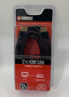 HDMI Cable High Speed with Ethernet 1440p HD - eSource  Connect your TV, 12ft