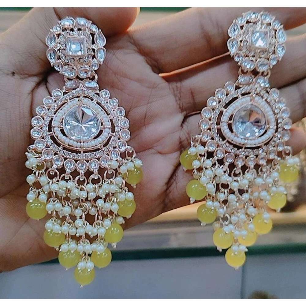 Bollywood Style Gold Plated Indian Party Enameled Kundan Jhumka Earrings  Set | eBay