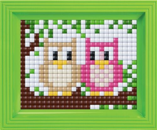 Pixelhobby Mosaic Craft Owls XL Pixel Kit Complete with Frame  - Picture 1 of 3