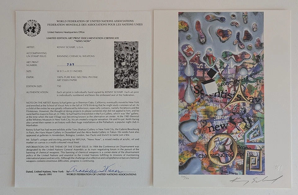 Kenny Scharf Firmado y Número Litografía + Tony Shafrazi Edición Limitada Libro 1998! Foto 3 de 4