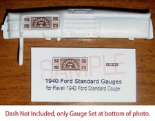 1940 FORD STANDARD COUPE GAUGE FACES for 1/25 scale REVELL kits  PLEASE READ DESC