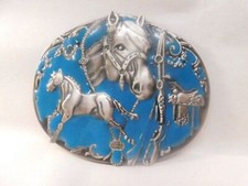 Horse Belt Buckle with Decor Horses  Accessories Rodeo