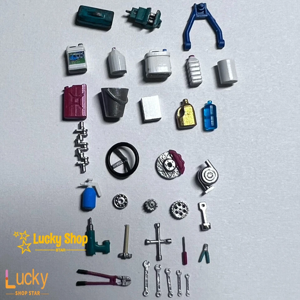 1:64 Diorama Car Garage Repair Tools Model Workshop Maintenance Scene Props Toys - Image 2 of 4