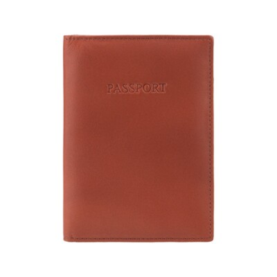 VISCONTI Polo Collection Leather Passport Holder, RFID Blocking (Brown)