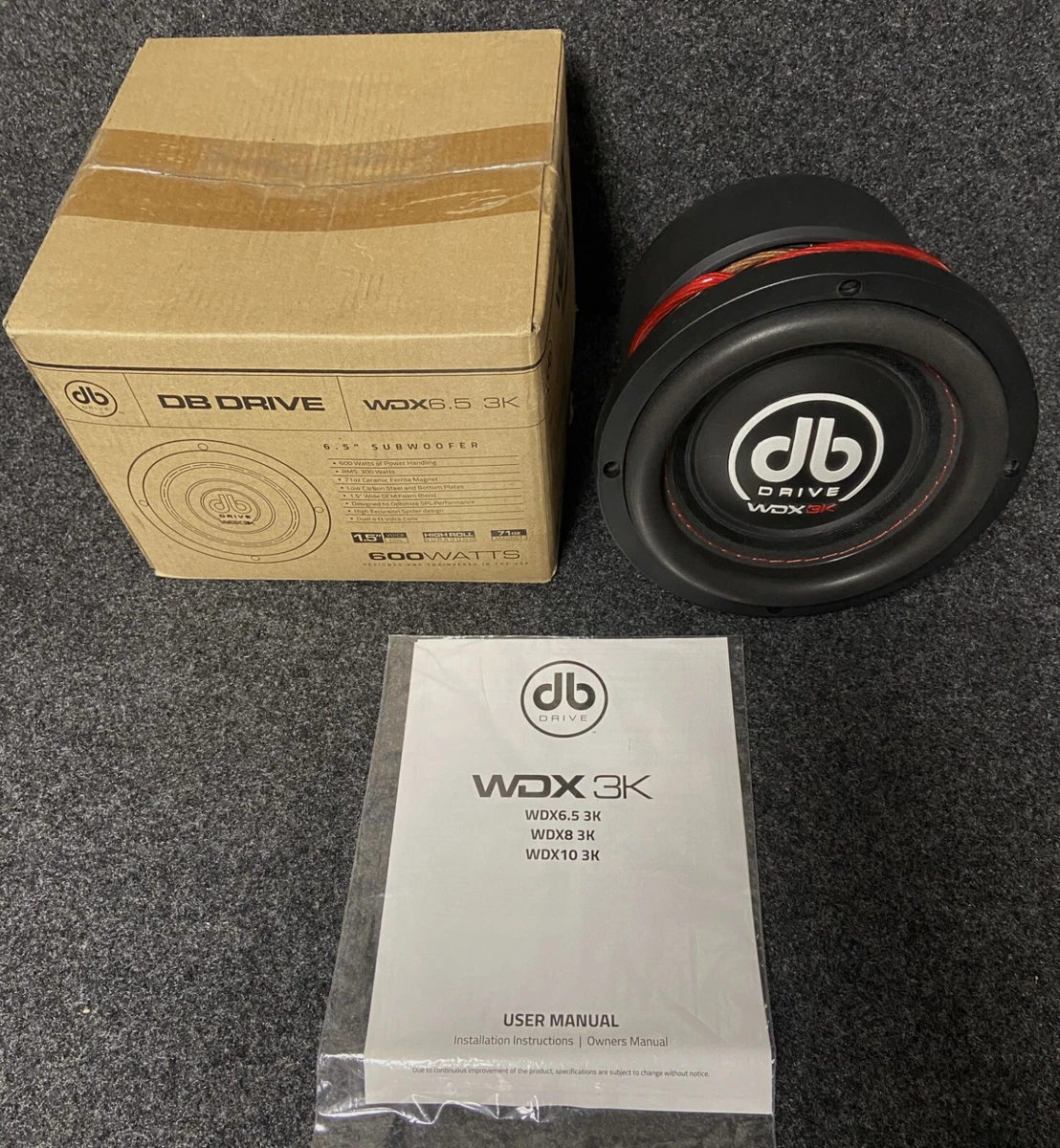 DB DRIVE WDX6.5 3K SUBWOOFER 600 WATTS PEAK 300 WATTS RMS OPEN BOX DUAL 4 OHM