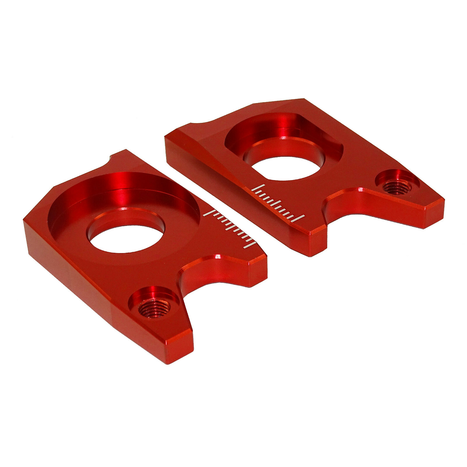 Rear Wheel Axle Chain Adjusters Red For SUZUKI GSXS 1000 GSXR 1300 GSF