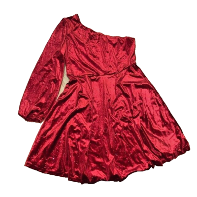 SHEIN sequin One Shoulder Dress RED Party Dress New LARGE | eBay