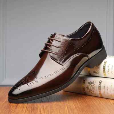 mens brown patent leather dress shoes Men's Formal Classic Lace-up Oxfords Business shoes vintage 1940