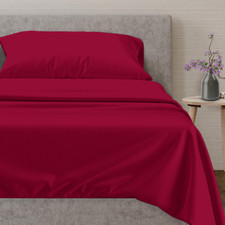 Luxury 600 Thread Count Twin XL Egyptian Cotton Sheets - Red