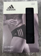 Adidas Men's 3 Pack Brief Active Flex Cotton 3 Stripes Black Size Medium 32-34