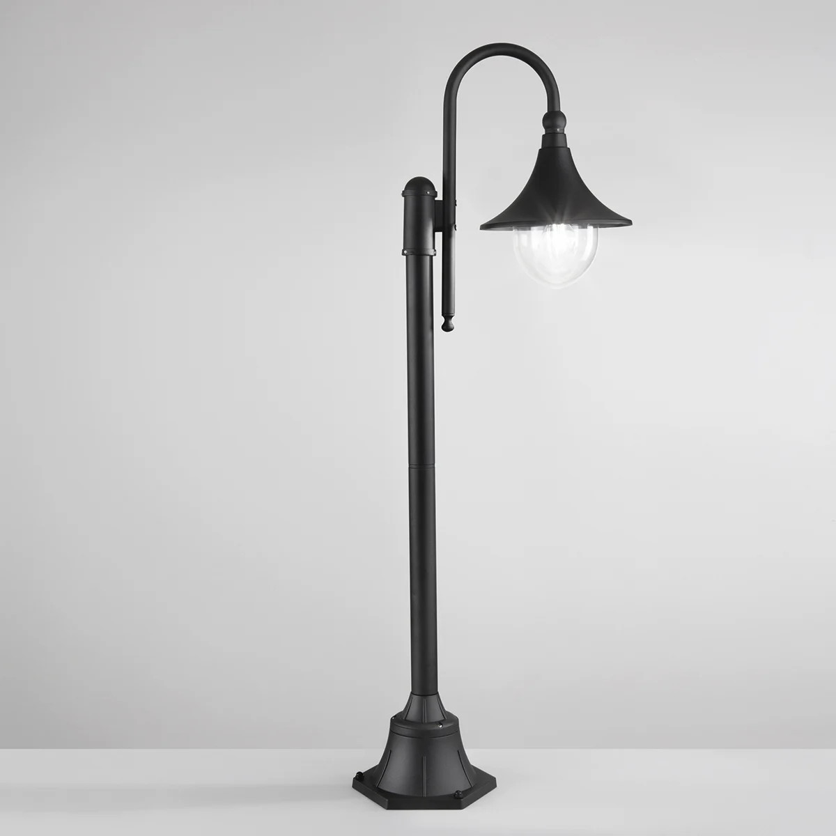 Lampadaire de jardin extérieur Pavia noir 130 cm en aluminium pour balisage de terrasse