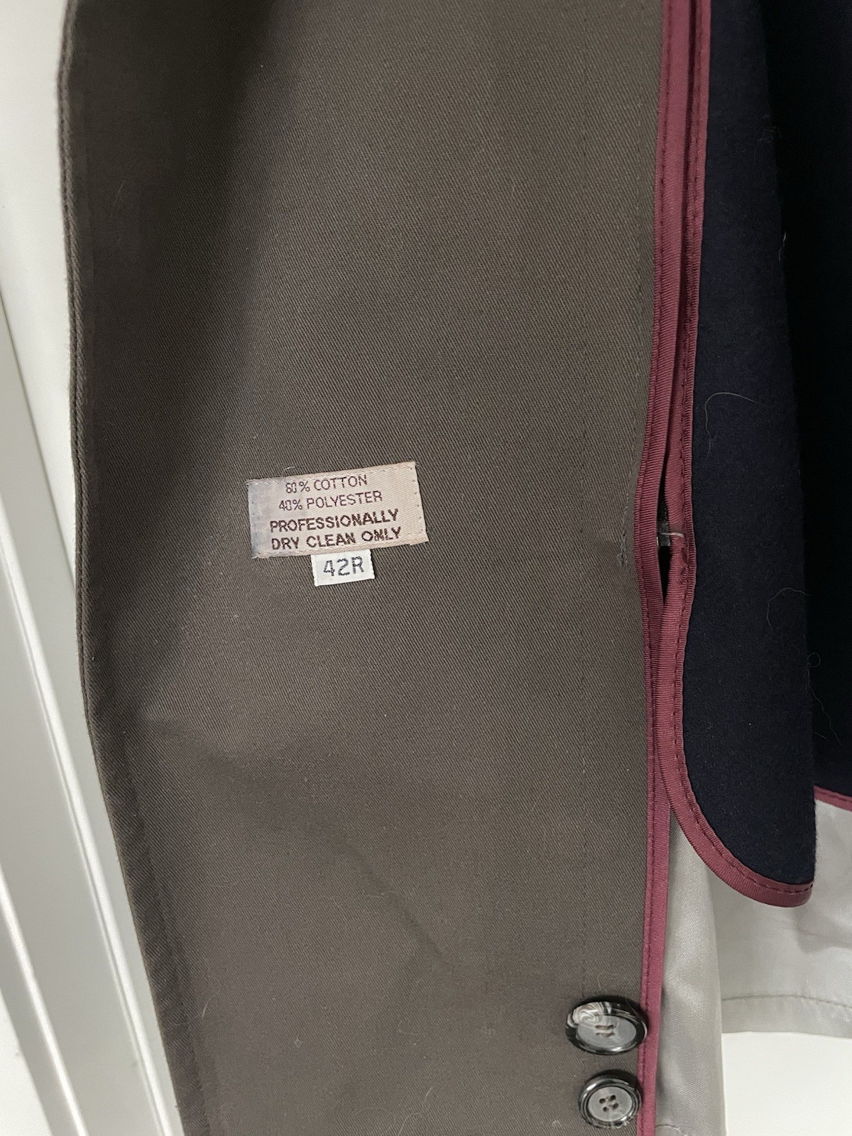 Christian Dior Men's Vintage Trench Coat 42R Classic Monsieur Wool Tan Khaki EUC thumbnail 8