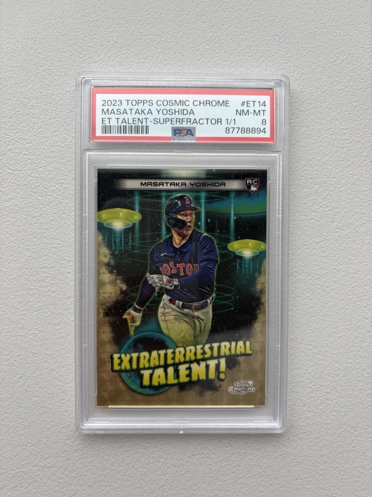 2023 TOPPS COSMIC CHROME MASATAKA YOSHIDA ET SUPERFRACTOR 1/1 PSA 8  ROOKIE SP