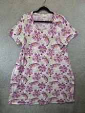 LuLaRoe Jessie Dress Womens XL Purple White Floral Simply Comfort Short Sleeve