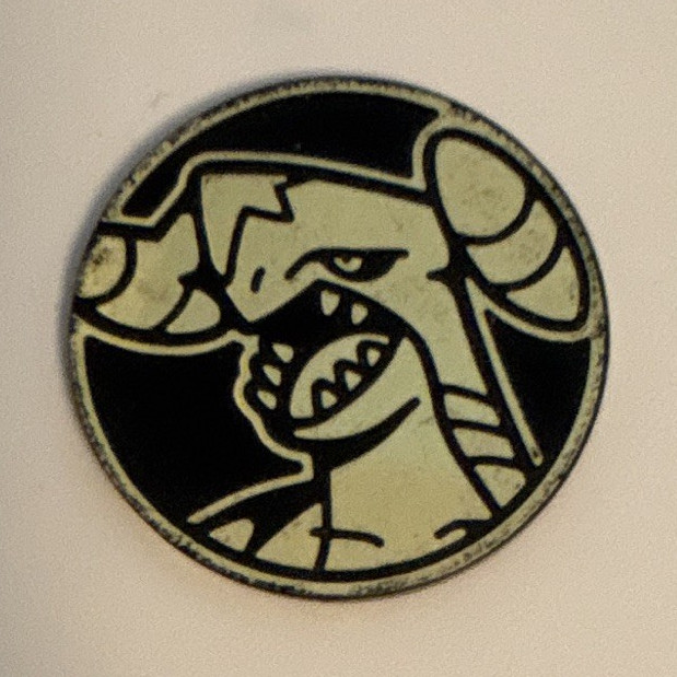 Nintendo Pokémon TCG Garchomp Embossed Flip Coin 1in Black/Silver Plastic