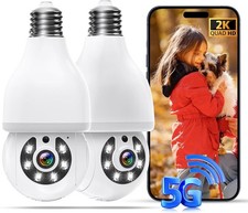 Light Bulb Security Camera -5G 2.4Ghz Wifi 2K Security Cameras Wireless Outdoor