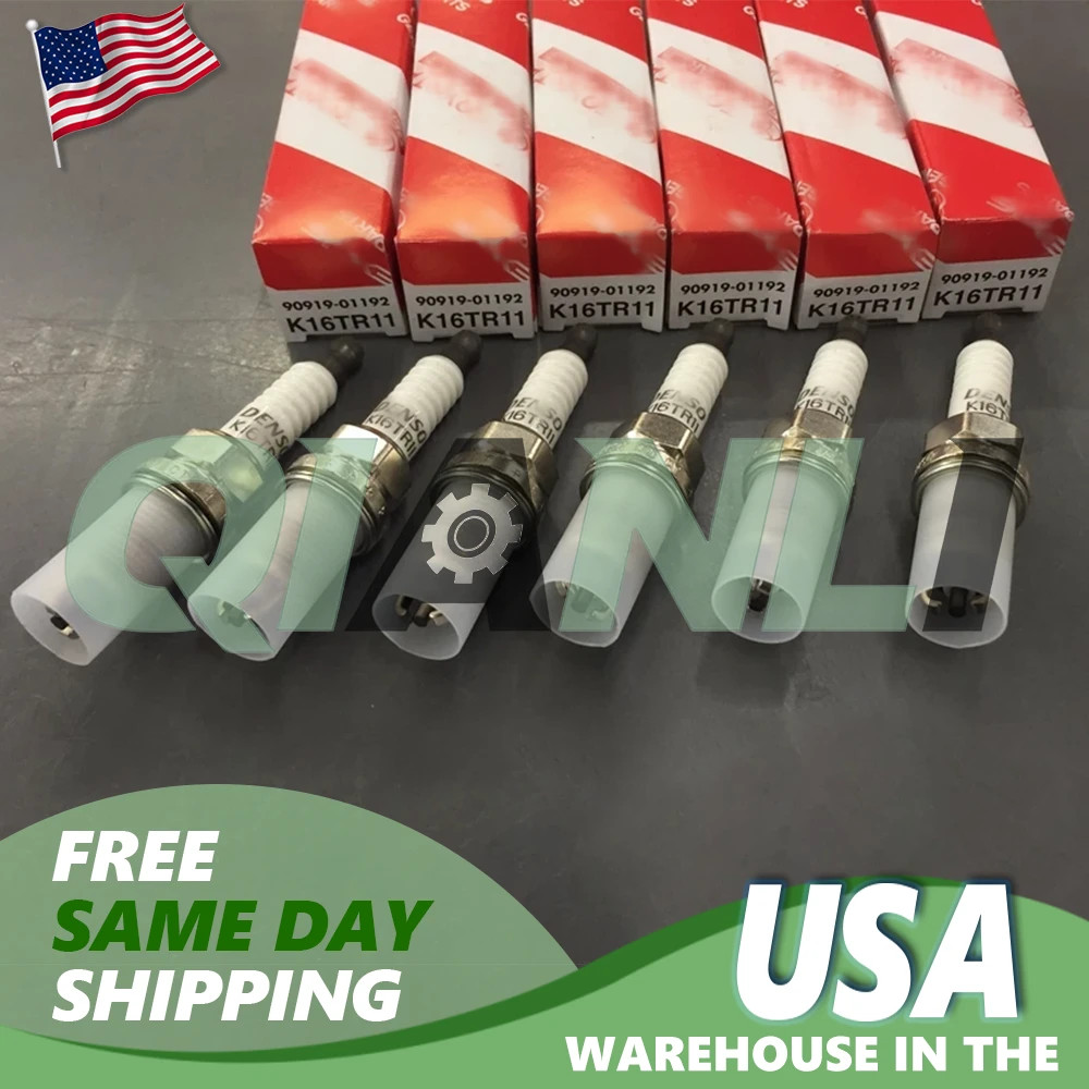 96-02 4Runner  95-98 T100 V6 3.4L Spark Plugs Set of 6, 90919-01192, K16TR11