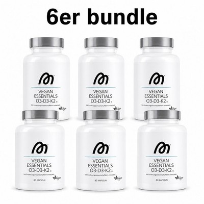 6 x More Vegan Essentials Omega 3-D3-K2 - 6 x 80 Kapseln - MHD 30.09.2026
