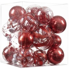 Clear Christmas Ball Ornaments,24ct Shatterproof Plastic Decorative Christmas...