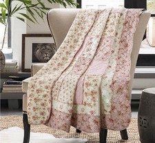 100 Cotton Quilt Blanket for Twin/Full Size Bed, Cute Bed Coverlet, Patchwor...