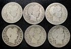 Barber  Silver Quarter Lot of 6 - Mixed Dates/MM - (L160)