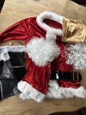 HOHOHO Men's Deluxe Santa Claus Suit 9pc. Plush Adult Costume, Small