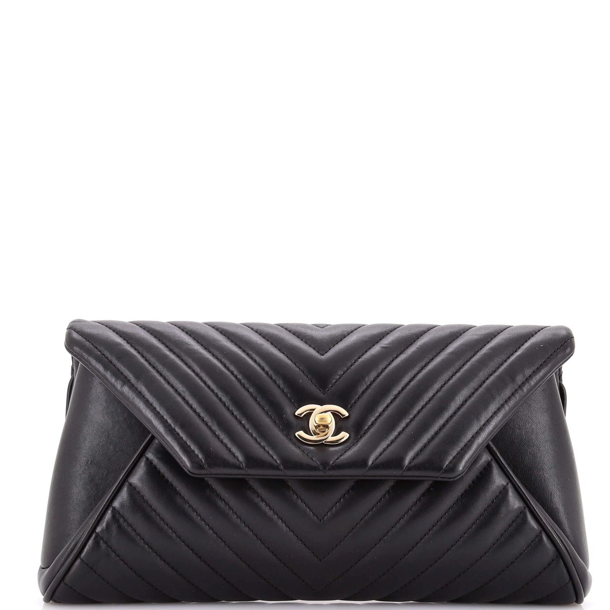 Chanel Fold Up Again Clutch Chevron Sheepskin | eBay