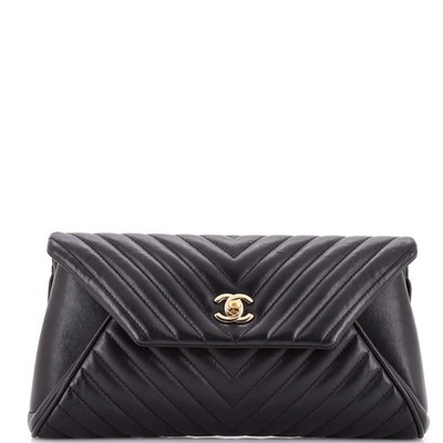 Chanel Fold Up Again Clutch Chevron Sheepskin | eBay