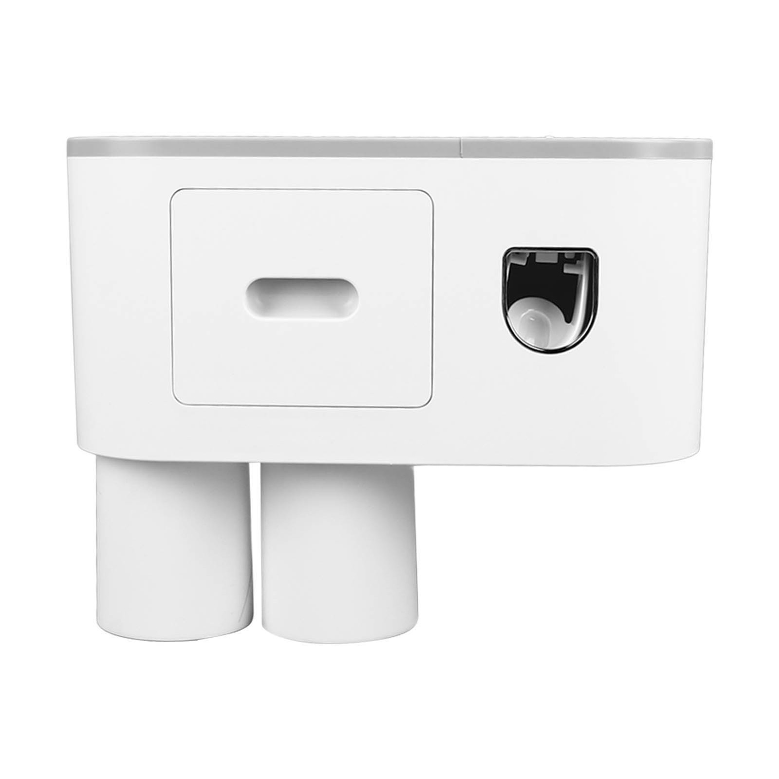 Toothbrush Holder Wall Mounted With 2 Cups Automatic Toothpaste Dispenser