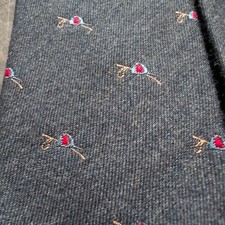 Chaps by Ralph Lauren Blue Equestrian Themed Wool Silk Blend Tie Vintage