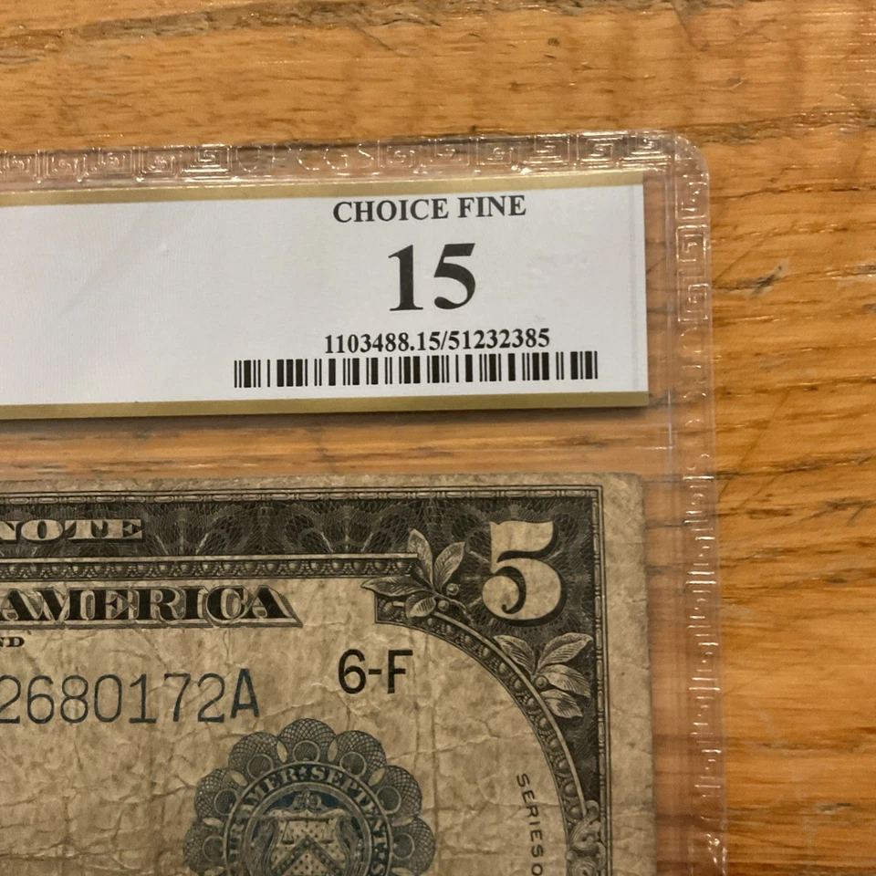 SC 1914 $5 Atlanta Blue Seal Type A PCGS 15   - Image 3 of 4