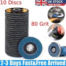 10Pcs 4.5" FLAP DISCS 115mm GRINDING WHEELS 80 Grit Angle Grinder SANDING GRIT 0.83 per disc
