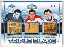 2017-18 Lumber Kings Richard Geoffrion Kennedy Triple Stick Blade #TB-03 (1/4)