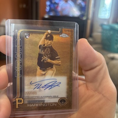 2025 Topps Chrome Gilded Thomas Harrington Autograph 177/199 Pirates
